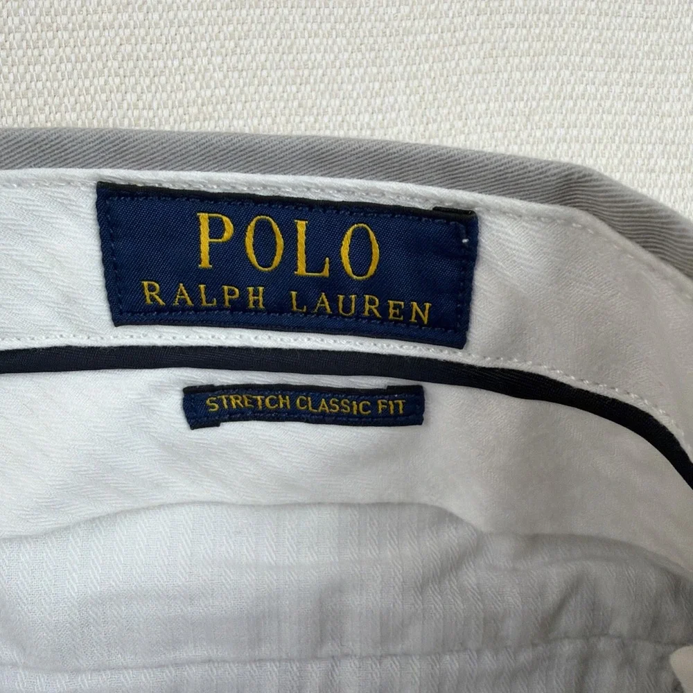Polo Ralph Lauren Stretch Classic Fit Chino Pants Mens 32x32 Gray Preppy